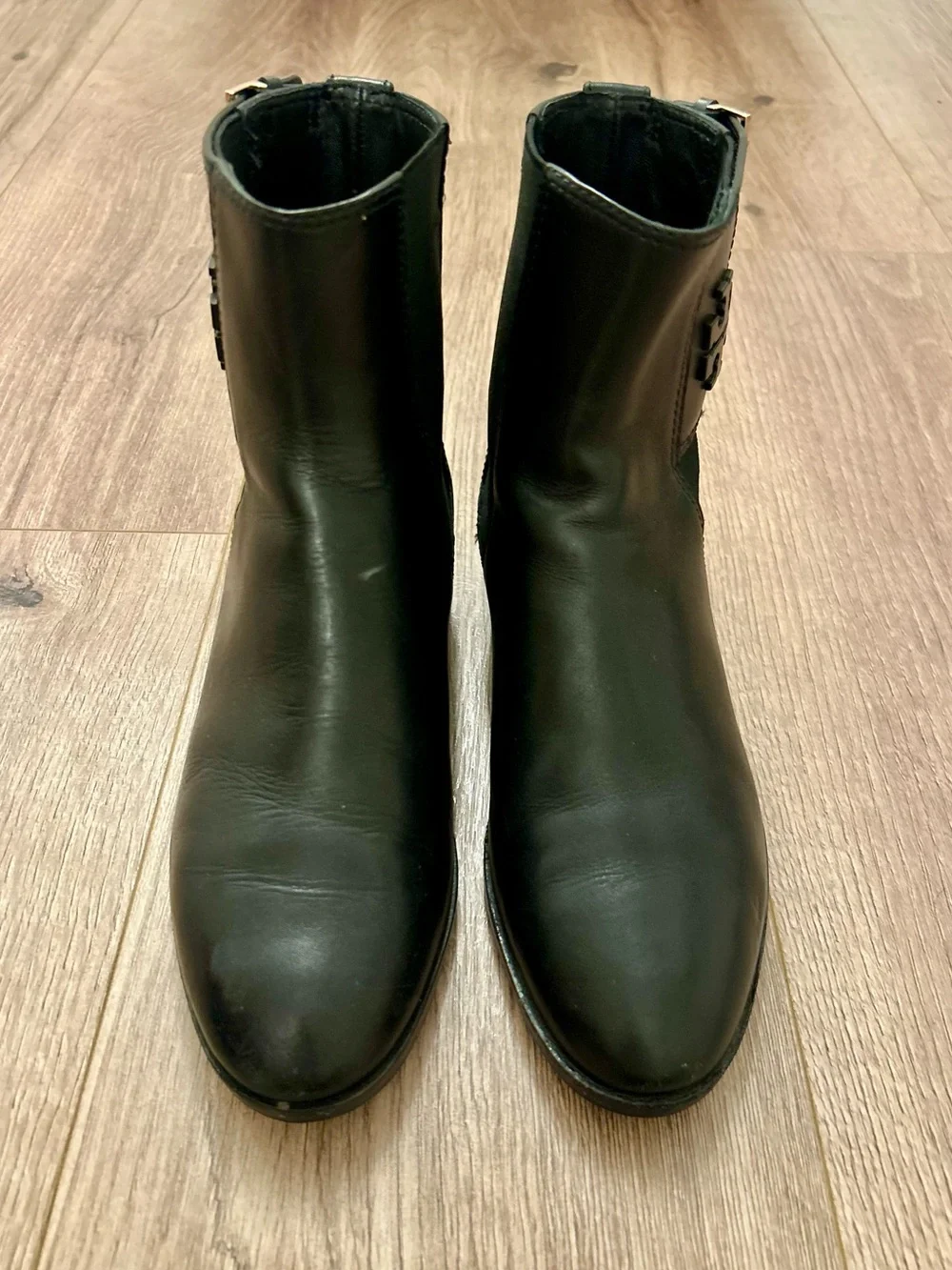 Tory Burch Wyatt Black Leather Boots